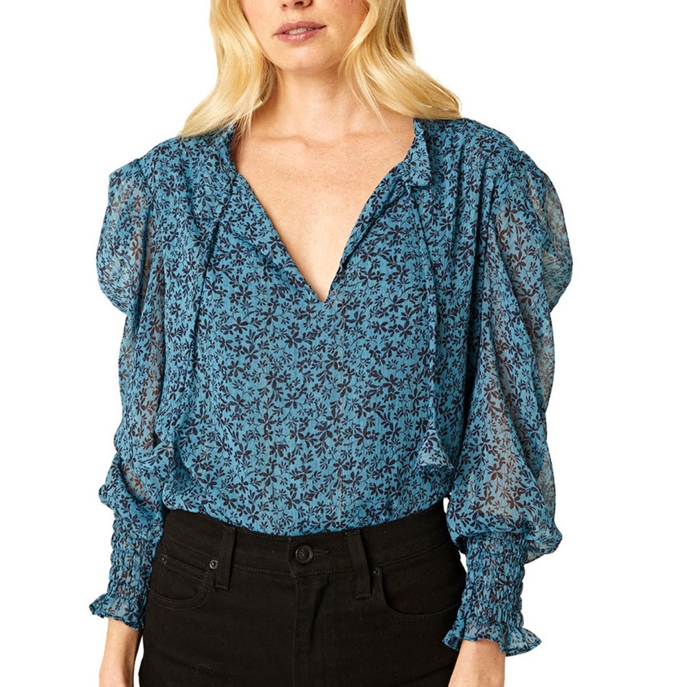 Floral Blue Women's Top